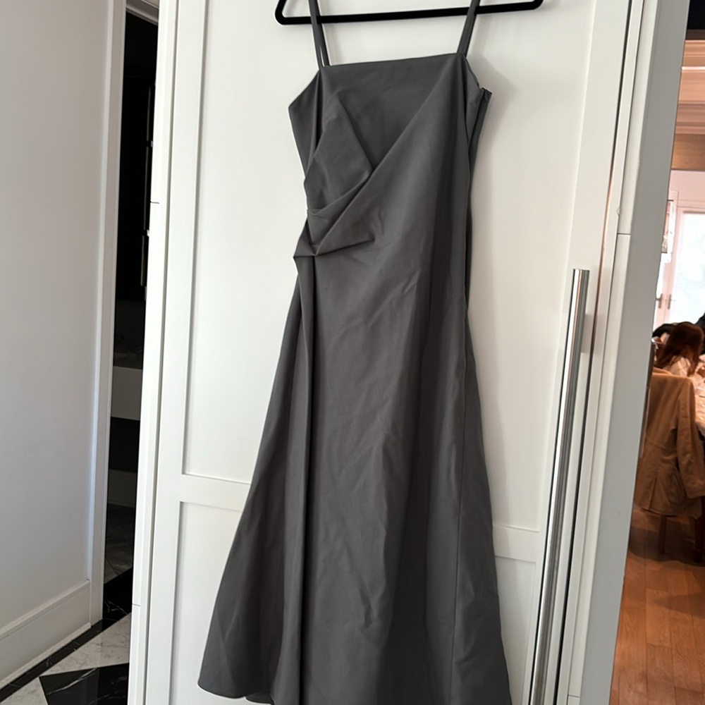 Brand new women Zara midi dress size small olive green/grayish! - Picture 3 of 5